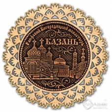 Магнит из бересты Казань Раифский Богородицкий монастырь снежинка серебро